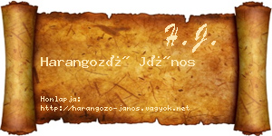 Harangozó János névjegykártya