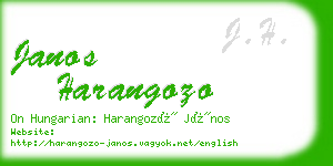 janos harangozo business card